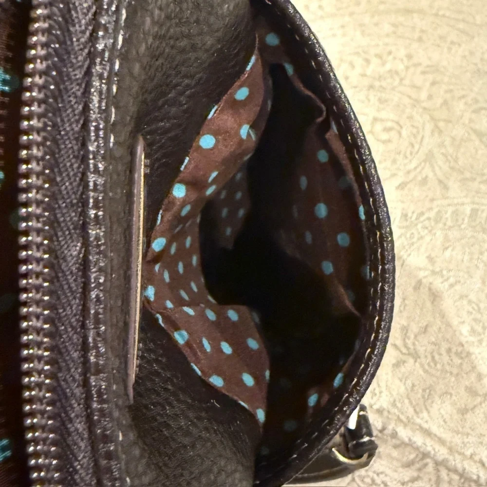 Chala Lily Brown and Green Floral Wristlet